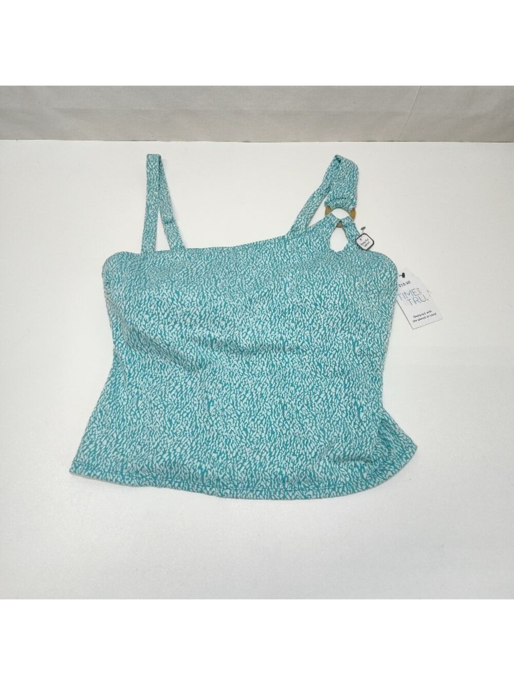 Time And Tru One Shoulder Cutout Tankini Top Swimsuit Women's Size 1X (16W-18W)